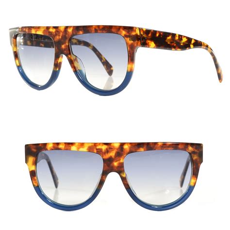 celine shadow sunglasses havana blue|Celine original sunglasses.